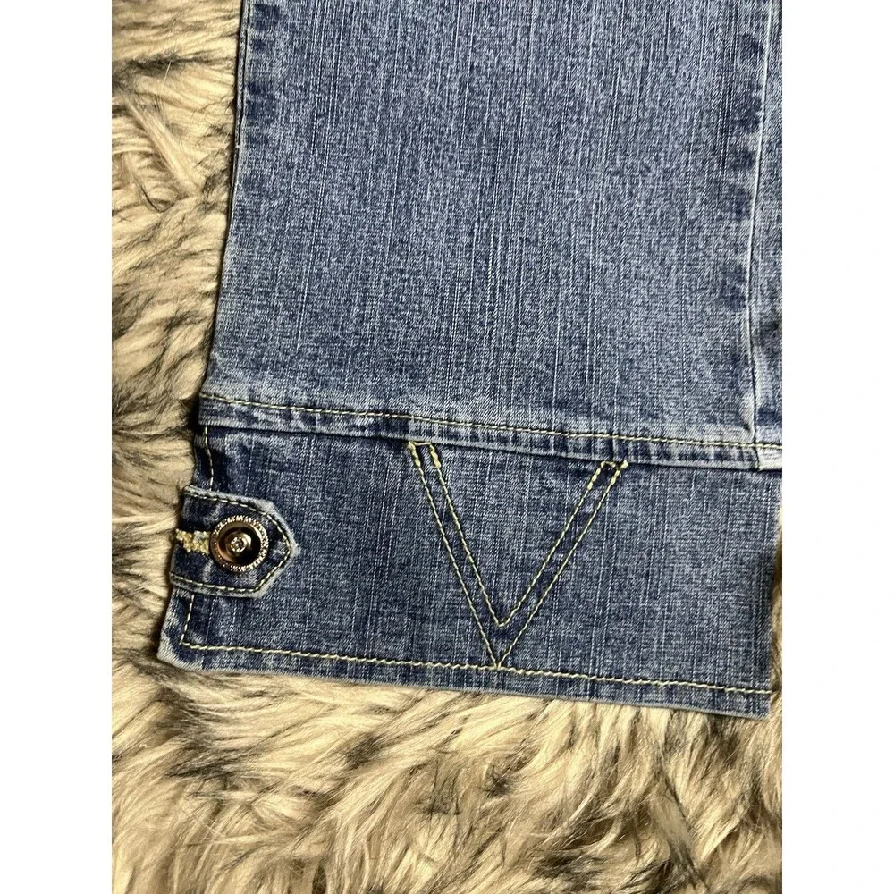 D Fuz Design Fusion Y2K Denim Capri Jeans Juniors Sz 7 Nwt